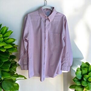Brooks Brothers Oxford‎ Dress Shirt Button Down Plaid Checkered Mens 16.5